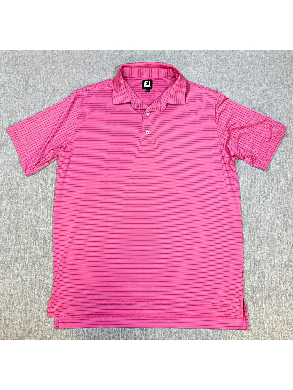 FootJoy FJ Mens XL Pink Navy Striped Golf Polo Texas Golf Association Logo